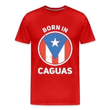 Porto Rico - T-shirt bio Premium Homme - rouge - Devant - Damien (186cm)