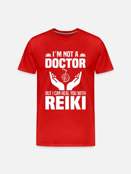 Reiki Geschenkideen | Reiki Meister Achtsamkeit - Männer Premium Bio T-Shirt - Rot