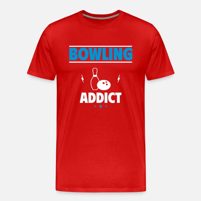 Bowling Süchtig - Männer Premium Bio T-Shirt - Rot