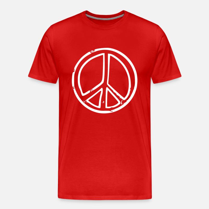 Peacezeichen - Männer Premium Bio T-Shirt - Rot
