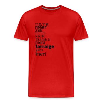 Meer in verschiedenen Sprachen - Männer Premium Bio T-Shirt - Rot - Vorne - Damien (186cm)