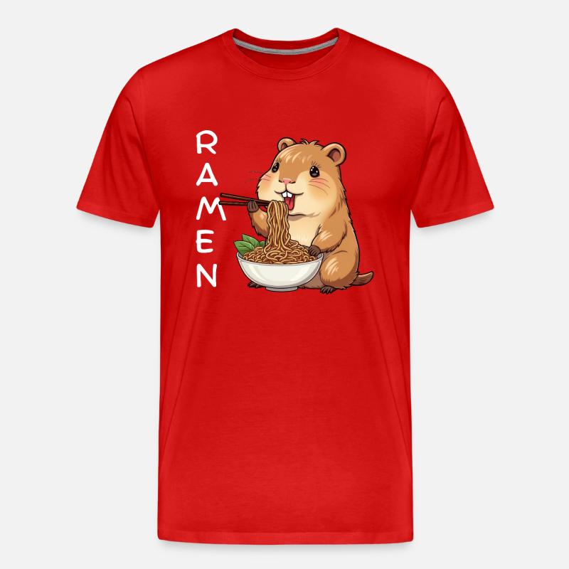 Ramen Capybara - Männer Premium Bio T-Shirt - Rot