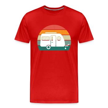 Caravane rétro - T-shirt bio Premium Homme - rouge - Devant - Damien (186cm)