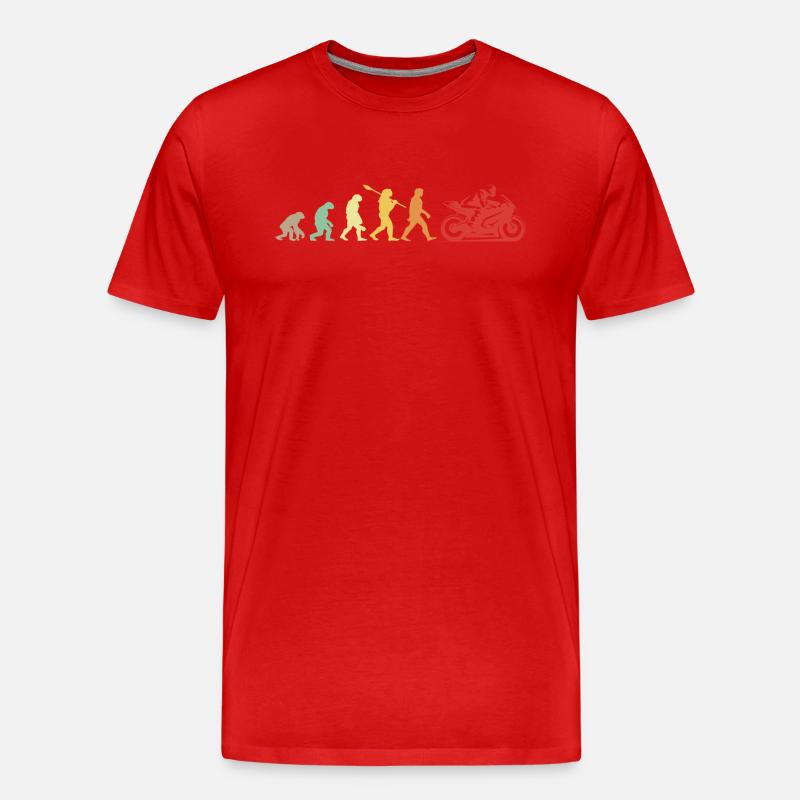 Darwin Evolution für Motorradfahrer 🏍️ - Männer Premium Bio T-Shirt - Rot