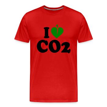 I love co2 - T-shirt bio Premium Homme - rouge - Devant - Damien (186cm)