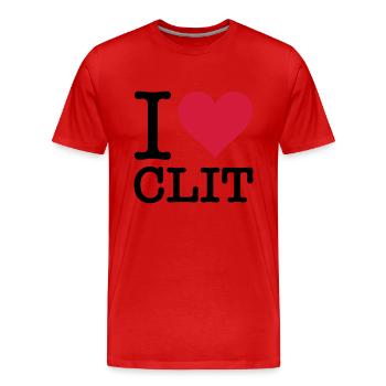 I love clitoris - Men's Premium Organic T-Shirt - red - Front - Damien (186cm)