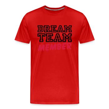 Dream Team Member - T-shirt bio Premium Homme - rouge - Devant - Damien (186cm)