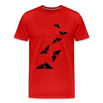 Berge Icon - Männer Premium Bio T-Shirt - Rot - Vorne - Damien (186cm)