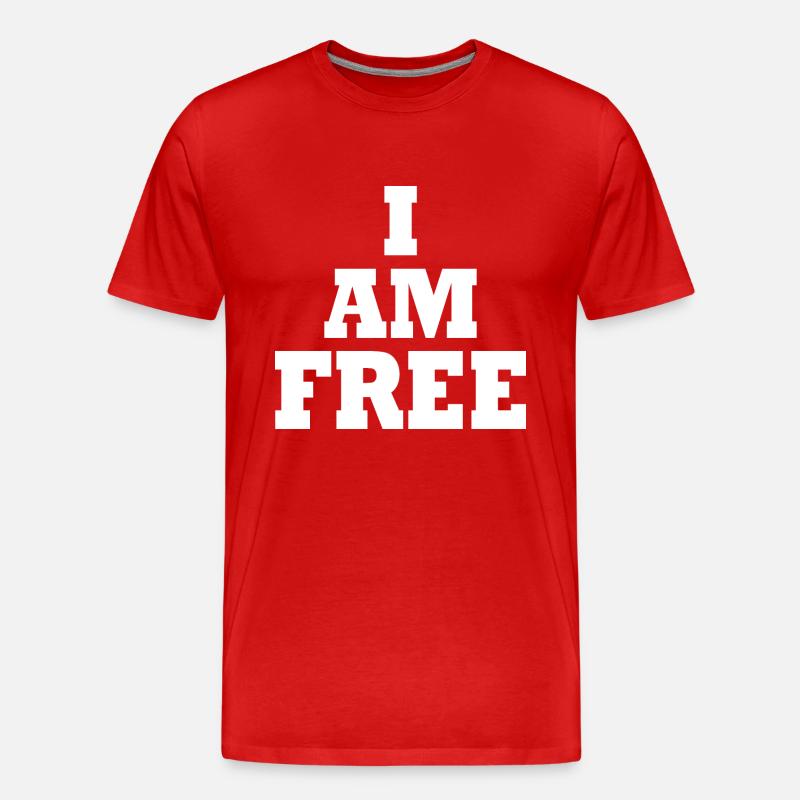 I am free - Männer Premium Bio T-Shirt - Rot