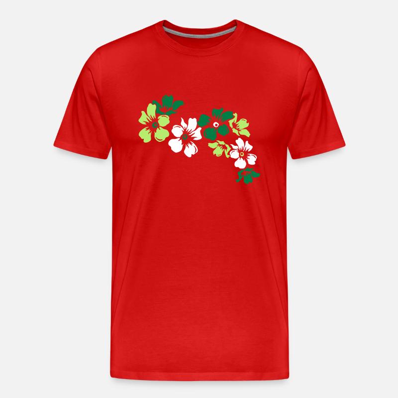 blumen - Männer Premium Bio T-Shirt - Rot