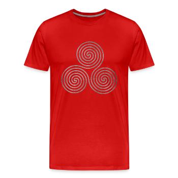 spirale triple celtique - argent antique oneline - T-shirt bio Premium Homme - rouge - Devant - Damien (186cm)