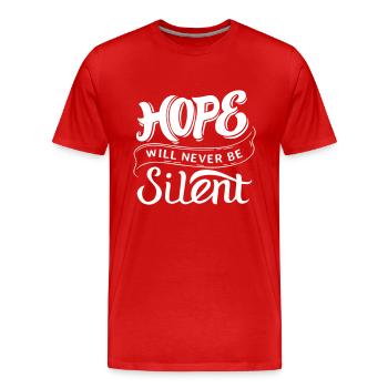 L'espoir ne sera jamais silencieux - T-shirt bio Premium Homme - rouge - Devant - Damien (186cm)