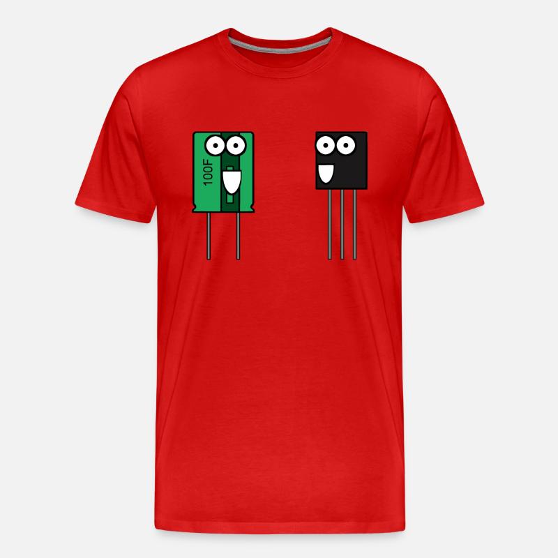 Kondensator & Transistor - Männer Premium Bio T-Shirt - Rot