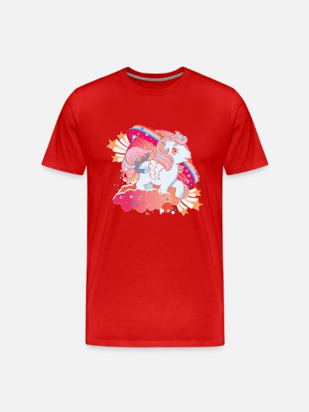 My Little Pony Retro Stjerner og Skyer med Pony - Herre Premium T-shirt økologisk - rød