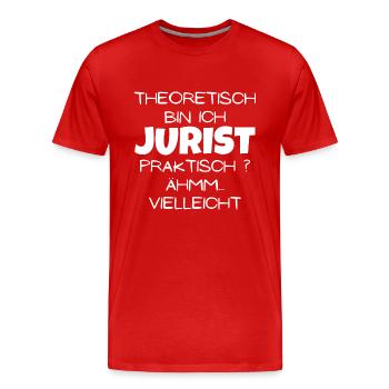 Theoretisch Jurist - Männer Premium Bio T-Shirt - Rot - Vorne - Damien (186cm)