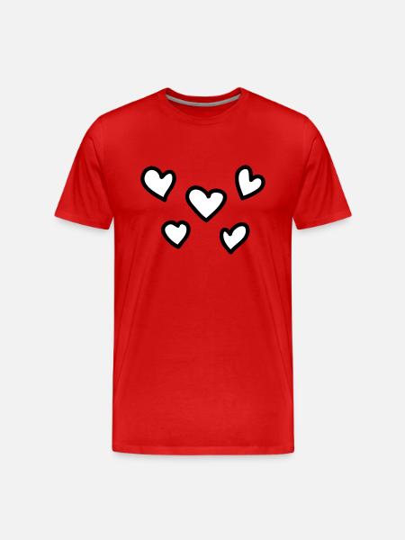 hearts - Men's Premium Organic T-Shirt - red