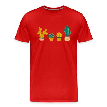 Cool Cactus Illustration Design - T-shirt bio Premium Homme - rouge - Devant - Damien (186cm)