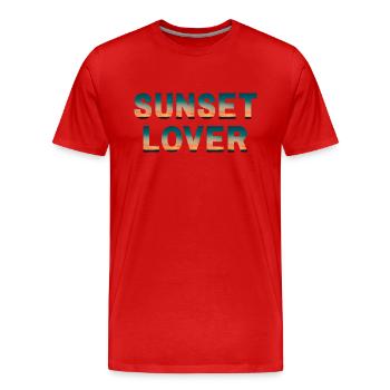 Sunset Lover - Männer Premium Bio T-Shirt - Rot - Vorne - Damien (186cm)