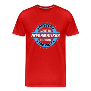 Meilleur informaticien du monde - T-shirt bio Premium Homme - rouge - Devant - Damien (186cm)