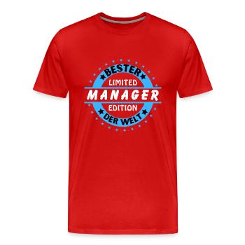 Meilleur manager du monde - T-shirt bio Premium Homme - rouge - Devant - Damien (186cm)