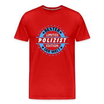 Best cop in the world - Men's Premium Organic T-Shirt - red - Front - Damien (186cm)