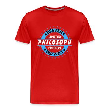 Bester Philosoph der Welt - Männer Premium Bio T-Shirt - Rot - Vorne - Damien (186cm)