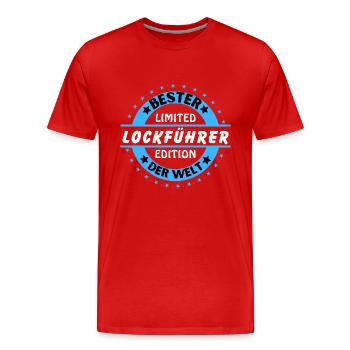 Meilleur guide de leurres au monde - T-shirt bio Premium Homme - rouge - Devant - Damien (186cm)