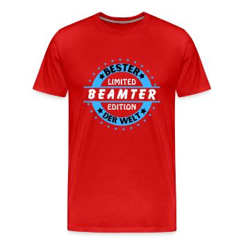 Bester Beamter der Welt - Männer Premium Bio T-Shirt - Rot - Vorne - Damien (186cm)