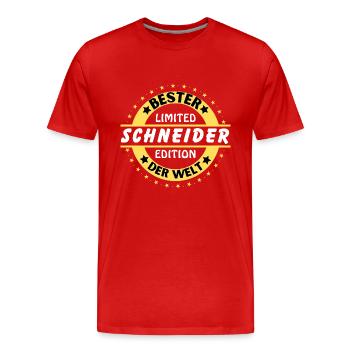 Meilleur tailleur du monde - T-shirt bio Premium Homme - rouge - Devant - Damien (186cm)