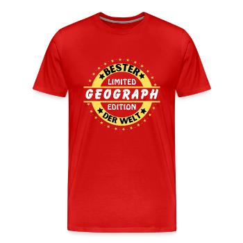 Best Geographer in the World - Men's Premium Organic T-Shirt - red - Front - Damien (186cm)
