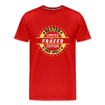 Meilleur cutter au monde - T-shirt bio Premium Homme - rouge - Devant - Damien (186cm)