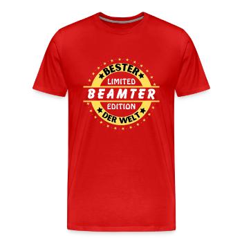 Meilleur fonctionnaire du monde - T-shirt bio Premium Homme - rouge - Devant - Damien (186cm)