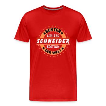 Meilleur tailleur du monde - T-shirt bio Premium Homme - rouge - Devant - Damien (186cm)