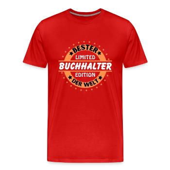 Meilleur comptable du monde - T-shirt bio Premium Homme - rouge - Devant - Damien (186cm)
