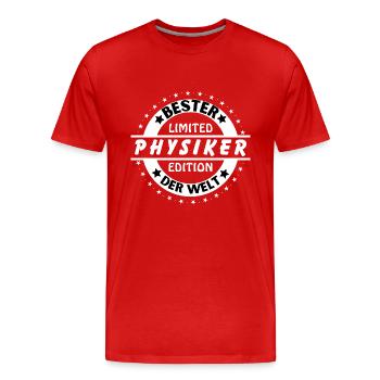 Meilleur physicien du monde - T-shirt bio Premium Homme - rouge - Devant - Damien (186cm)