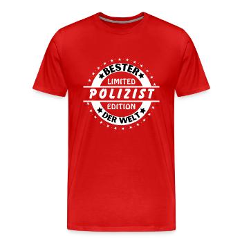 Best cop in the world - Men's Premium Organic T-Shirt - red - Front - Damien (186cm)