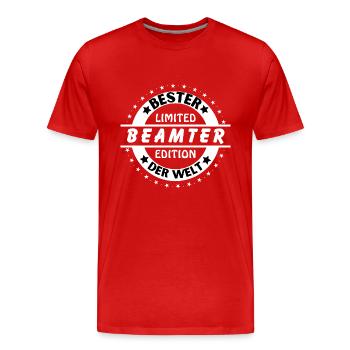 Bester Beamter der Welt - Männer Premium Bio T-Shirt - Rot - Vorne - Damien (186cm)