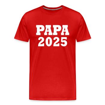 Papa 2025 - Männer Premium Bio T-Shirt - Rot - Vorne - Damien (186cm)