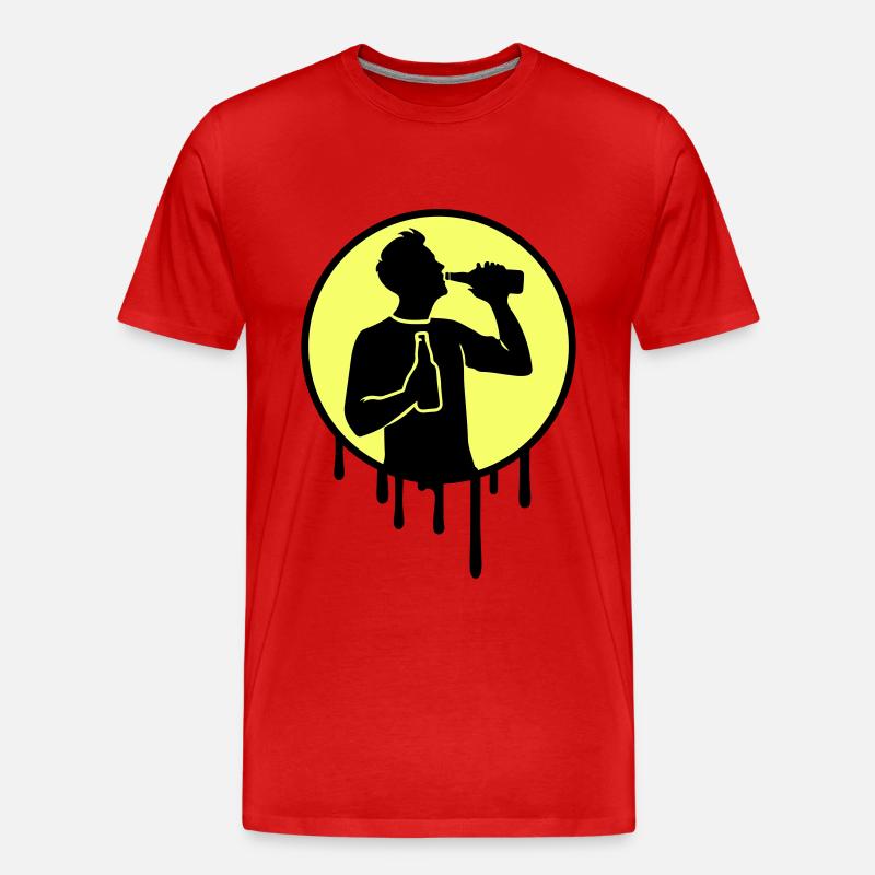Saufen Party Mann - Männer Premium Bio T-Shirt - Rot