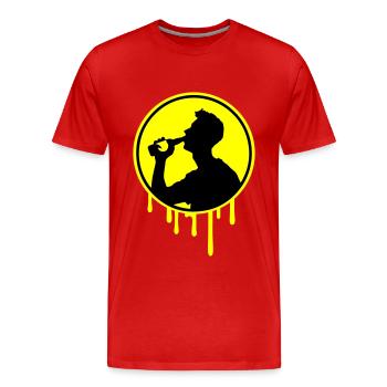 Bouteille de bière - T-shirt bio Premium Homme - rouge - Devant - Damien (186cm)