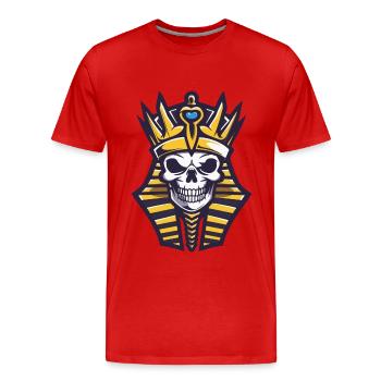Crâne de pharaon - T-shirt bio Premium Homme - rouge - Devant - Damien (186cm)