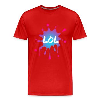 LOL - Männer Premium Bio T-Shirt - Rot - Vorne - Damien (186cm)