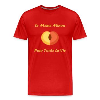 EVG Le Même Minou pour toute la vie - T-shirt bio Premium Homme - rouge - Devant - Damien (186cm)