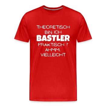 Theoretisch Bastler - Männer Premium Bio T-Shirt - Rot - Vorne - Damien (186cm)