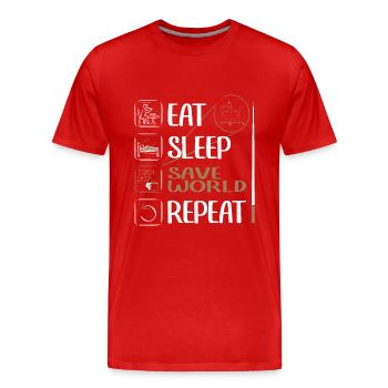 Super Mathematiklehrer rettet die Welt - Männer Premium Bio T-Shirt - Rot - Vorne - Damien (186cm)