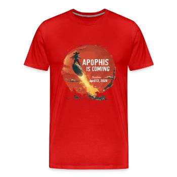 Apophis 13.04.2029 / Interstellares Objekt 99942 - Männer Premium Bio T-Shirt - Rot - Vorne - Damien (186cm)
