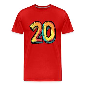 Bande dessinée à 20 chiffres - T-shirt bio Premium Homme - rouge - Devant - Damien (186cm)