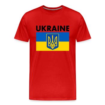 Ukraine - Men's Premium Organic T-Shirt - red - Front - Damien (186cm)