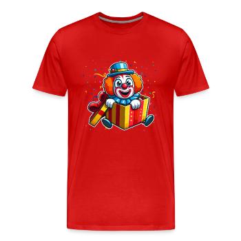 Clown, Carnival, Carnival, Carnival Costume, Parade, Celebration, Jester, - Men's Premium Organic T-Shirt - red - Front - Damien (186cm)