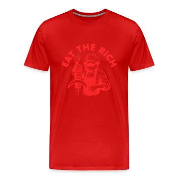 Eat the rich - Männer Premium Bio T-Shirt - Rot - Vorne - Damien (186cm)